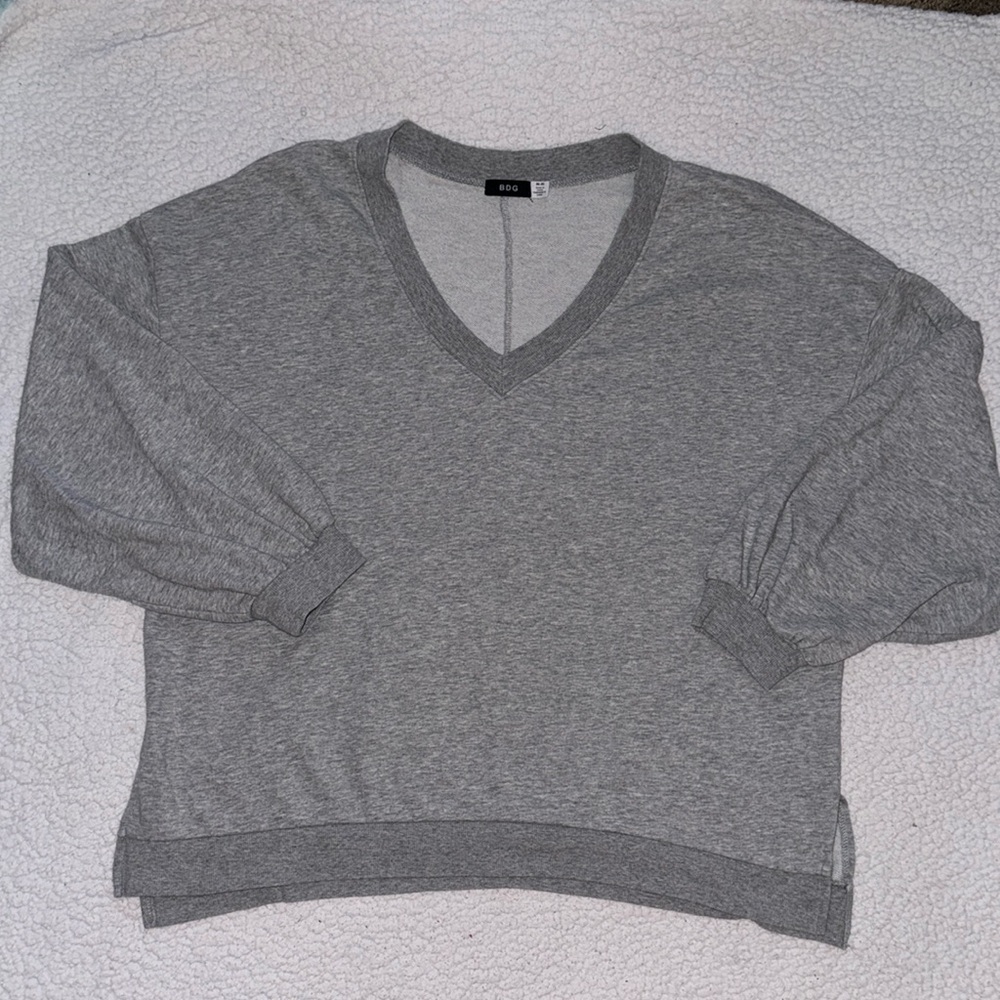 Urban Outfitters Oversized BDG V Neck Gray Sweatshirt